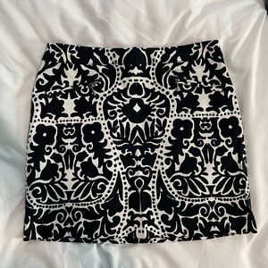 Black and white patterned skirt